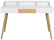 Białe skandynawskie biurko z nadstawką Z8-A82