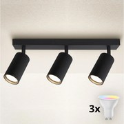 Brilagi - ściemnialna oprawa punktowa LED RGBW SELE MODERN 3xGU10/6W/230V Wi-Fi czarna
