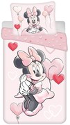 Różowa bawełniana pościel dziecięca jednoosobowa 140x200 cm Minnie "Balloon" – Jerry Fabrics