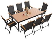 ZESTAW MEBLI OGRODOWYCH IZZY DLA 8 OSÓB Z ALUMINOWĄ RAMĄ