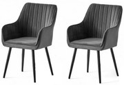Zestaw krzeseł do jadalni Nova Anthracite and Black, 2 szt.