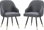Zestaw 2 krzeseł z tkaniny "Harmony" - 54 x 57 x 90 cm - Szary