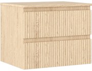 Mexen Rivel szafka łazienkowa podumywalkowa 60 cm z blatem, 2 szuflady, ryflowana , dąb - 91A20-06047-2-BFFC81