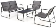 CONOR zestaw ogrodowy ( sofa + fotel 2x + ława ), ciemny popiel / jasny popiel
