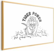 Plakat Tiger power 90x60 cm z ramą złotą z marginesem ARTGEIST B