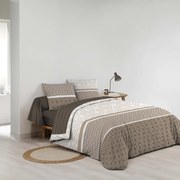 Brązowa bawełniana pościel dwuosobowa z prześcieradłem/6-częściowa 240x220 cm Pacha – douceur d'intérieur