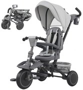 AIYAPLAY Dziecięcy trójkołowiec 6-w-1, wózek dla maluchów z uchwytem do pchania, regulowane siedzisko, składana konstrukcja, siatka zabezpieczająca, szary