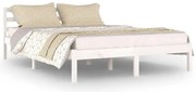 Białe dwuosobowe łóżko z drewna 140x200 cm E4-G03