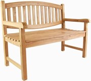 Ławka 2-osobowa DIVERO, drewno tekowe, 120 cm