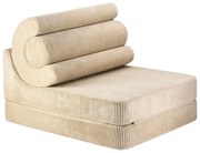 Jasnobrązowy sztruksowy fotel dziecięcy Flipster – Wigiwama