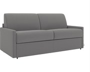 Kanapa 2-osobowa z ekspresowym mechanizmem rozkładania z tkaniny CALIFE - Kolor: jasnoszary - Miejsce do spania: 120 cm - Materac 22 cm z pamięcią kształtu