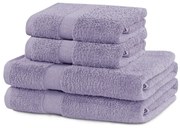 Lawendowe bawełniane ręczniki zestaw 4 szt. frotte Marina – DecoKing
