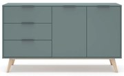 Szarozielona komoda 140x81x40 cm Pisco – Marckeric