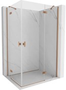 Mexen Mist-H Duo kabina prysznicowa uchylna prawa 100 x 105 cm, transparent, miedź szczotkowana - 8A5-100L-105P-65-00