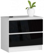 Minimalistyczna komoda do sypialni biała + czarny połysk G1-E72