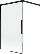 Mexen Rox parawan nawannowy 2-skrzydłowy rozsuwany 100 x 150 cm, transparent, czarny - 8C9-100-003-70-00