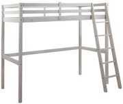 Łóżko antresola GEDEON - 90 × 190 cm - Lite drewno sosnowe - Bielone