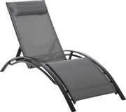 Outsunny Leżak Ogrodowy do Opalania Ciemnoszary Stylowy i Wygodny 170x64x82cm | Aosom PL