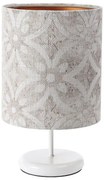 Biała lampka stołowa z ozdobnym abażurem - S364 K0-K50