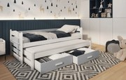 Łóżko dziecięce ARKAS 180x80 białe/szare MEBLOBED