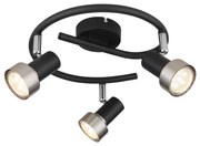 Globo 57917-3N - Oświetlenie punktowe  MASON 3xGU10/25W/230V czarny/srebrny