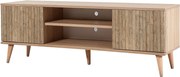 Rustykalna szafka pod telewizor w kolorze dębu Sonoma – 140 cm – pokryta w 100% melaminą
