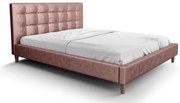 Łóżko tapicerowane Nevada bez pojemnika malinowe, welur