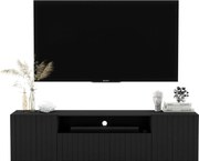 Szafka RTV TAL 2D1K 2 150cm wisząca czarna mat MEBLE LINDNER