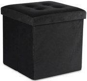 Pufa czarna pikowana ze schowkiem G0-Z49