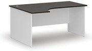 Narożne biurko PRIMO WHITE, 160x120 cm, lewe, biały/wenge
