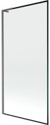 Mexen Next L parawan nawannowy 1-skrzydłowy 90 x 150 cm, czarna ramka,  gun gray szczotkowany - 895-090-000-03-70-66