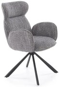 Nowoczesne krzesło z podłokietnikami szare E2-T42