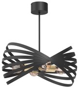 Żyrandol na drążku SPARKLE 4xE27/15W/230V czarny/złoty