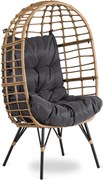 Fotel Ogrodowy MADISON Kokon Wypoczynkowy Szary Nowoczesny Boho