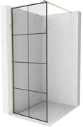 Mexen Kioto ścianka prysznicowa Walk-in 70 x 200 cm, czarny wzór 8 mm, złota - 800-070-101-50-77