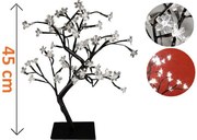 Dekoracyjne LED drzewo z kwiatami - 45 cm, zimna biel