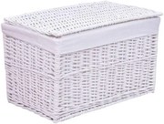 Biały wiklinowy kosz do przechowywania N9-E27