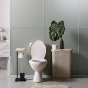 Metalowy stojak na papier toaletowy 3w1 z szczotką i półką