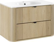 Szafka pod umywalkę OVALIA CREMONA 2S 80cm dąb cremona z umywalką wpuszczaną PURE COMAD