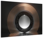 Obraz - Abstrakcja, księżyc nad wodą (70x50 cm)