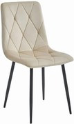 Beżowe Pikowane Krzesło Tapicerowane Welurem N6-A47