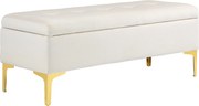 HOMCOM Ławka z przestrzenią do przechowywania, nośność do 120 kg, 120x44x44,5 cm, Kolor beżowy