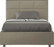 Łóżko bez stelaża tapicerowane 120x190 sztucznej skóry cappuccino Mika