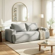 Sofa z Funkcją Spania CAMELIA Szara Boucle Nowoczesna