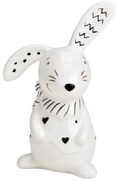Ceramiczny zajęczek BUNNY FRONT 12 cm biały
