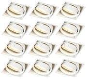 Zestaw 12 wpuszczanych reflektorów biały GU10 pochylane bez obramowania - Oneon