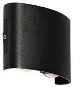 Lampa ścienna zewnętrzna czarna z LED 4-światła IP54 - Silly