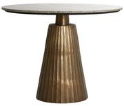 Okrągły stół w kolorze brązu z blatem w dekorze marmuru ø 100 cm Rianne – Light &amp; Living