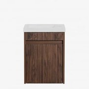 Zestaw Wiszących Mebli Łazienkowych Zintegrowany Z Umywalką Narek Ciemna Czerń & Bezlusterkowiec & Bez Kranu & ↔︎ 40 Cm - Sklum