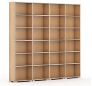Biblioteka SILVER LINE, 4 kolumny, 2230 x 2400 x 400 mm, buk